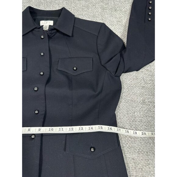 Vintage Loft Blazer Womens 8 Blue Military Nautical‎ Y2K Career - Picture 10 of 16